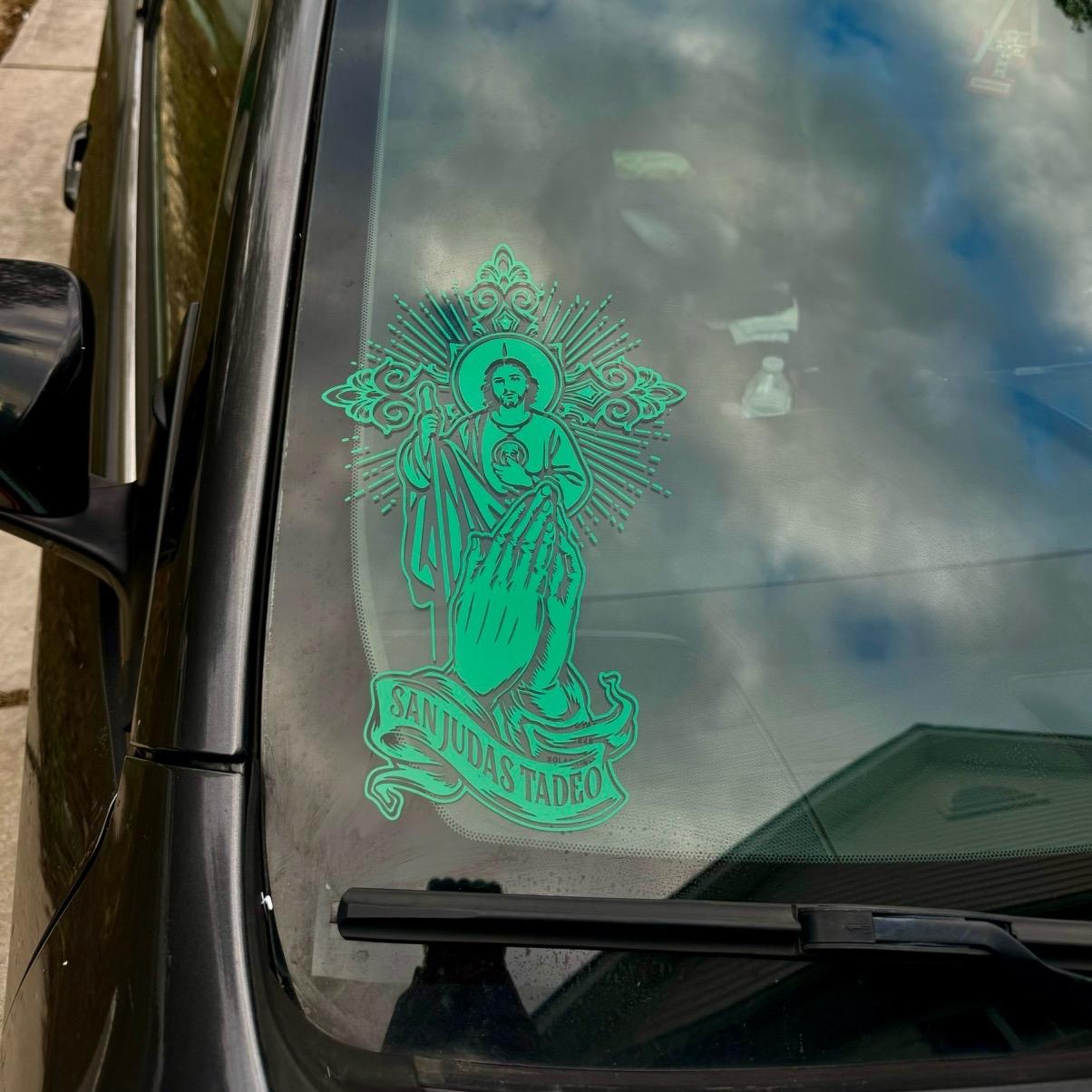 San Judas with praying hands Decal