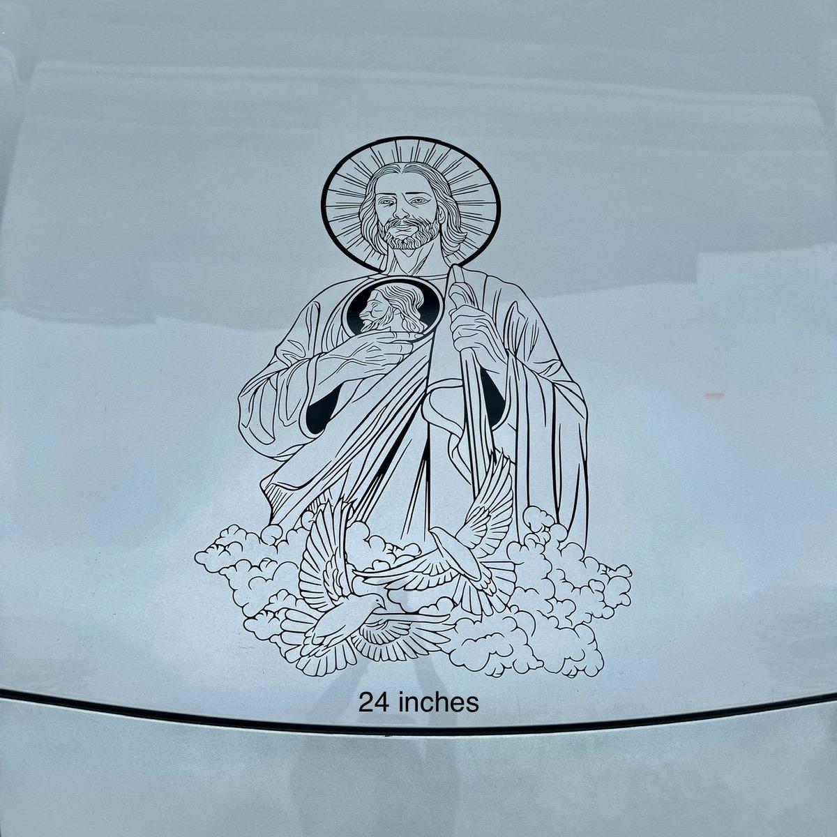 San Judas Tadeo Decal Sticker (Design for Light Color Cars)