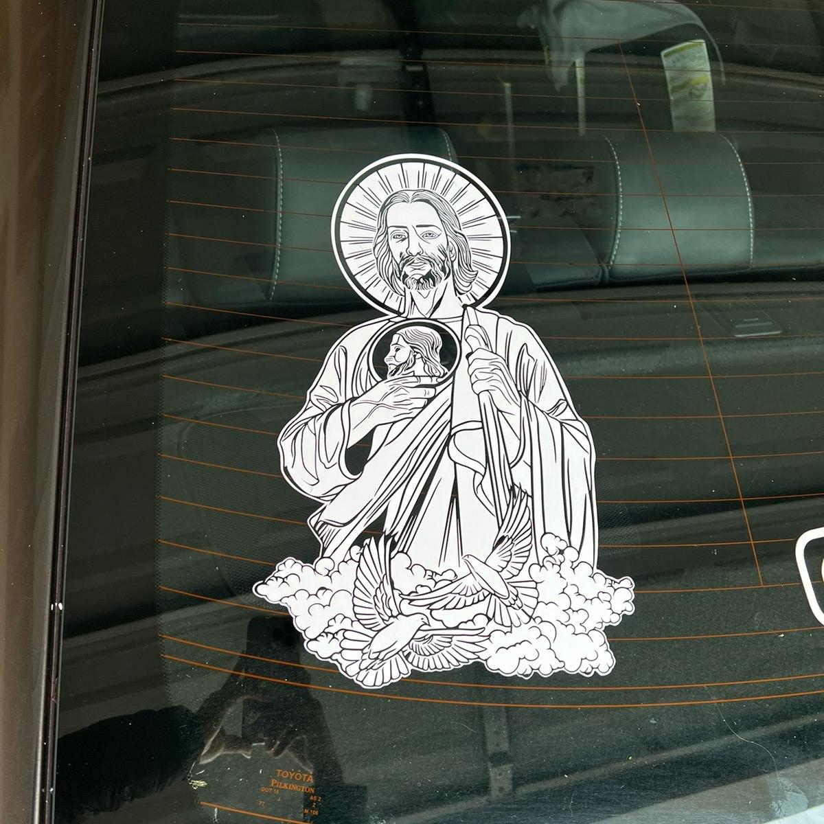 San Judas Tadeo Decal Sticker (For Dark Color Cars/Backgrounds)