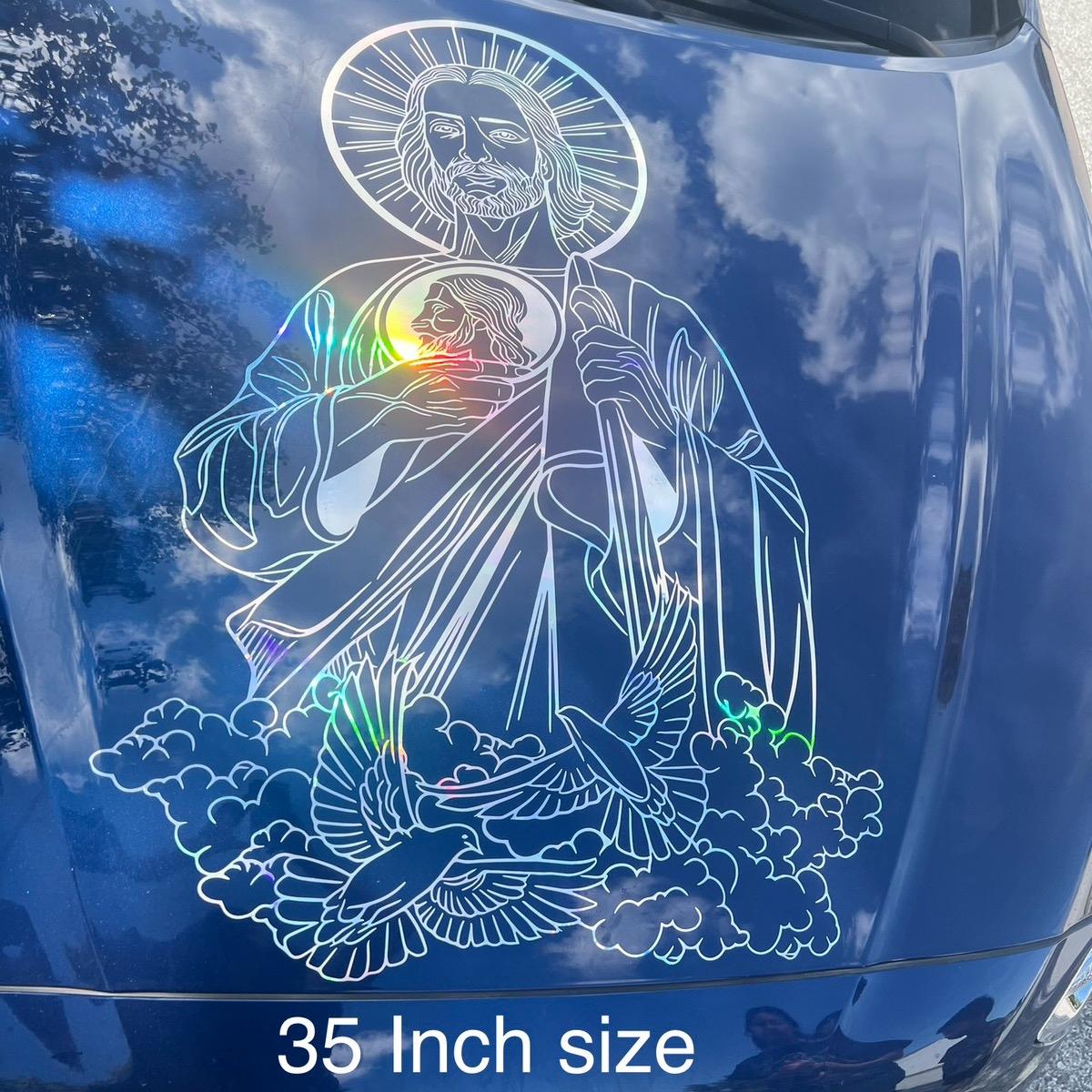 San Judas Tadeo Decal Sticker (Design for Light Color Cars)