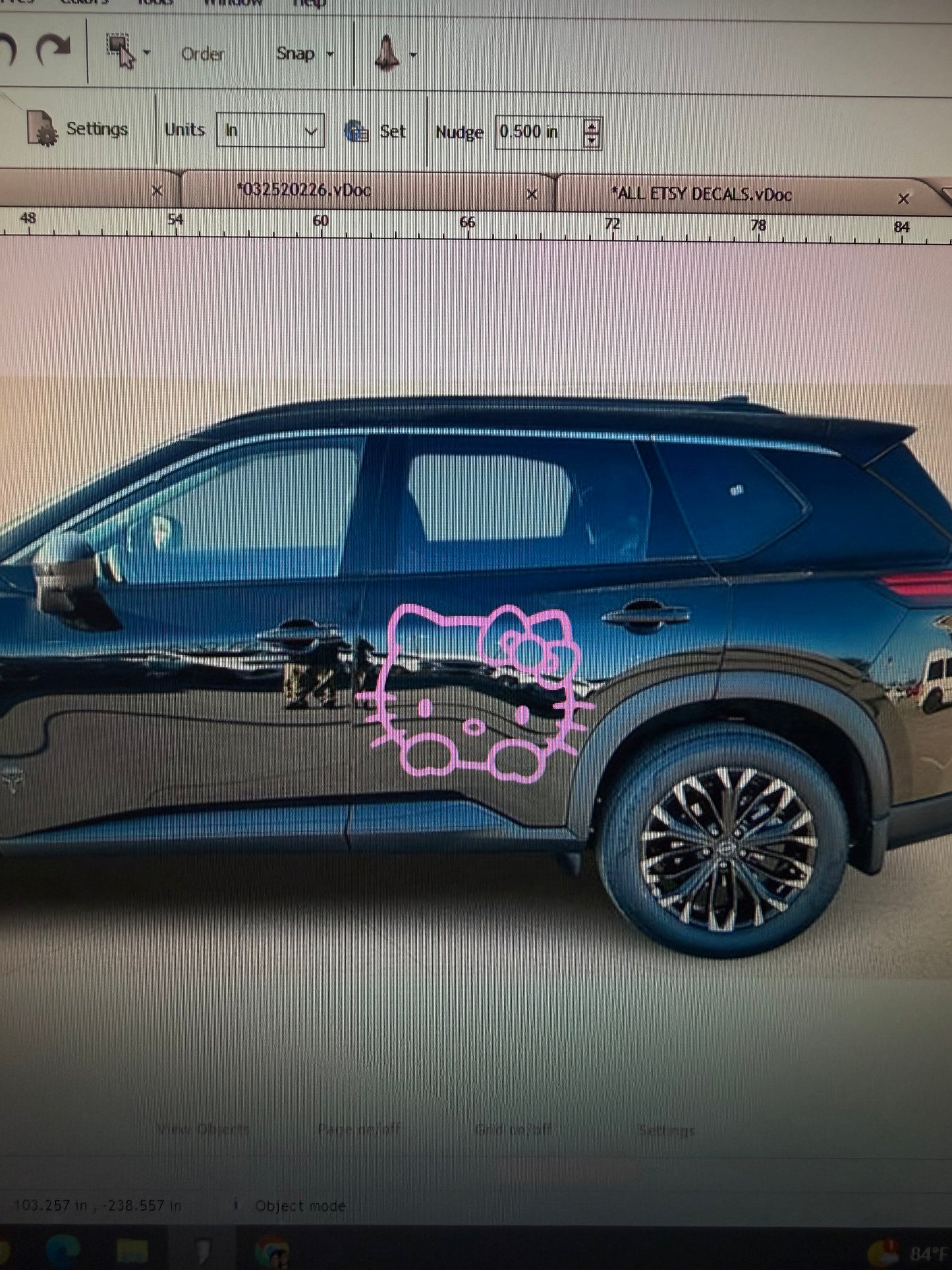 Custom Hello Ketty Decals Pair