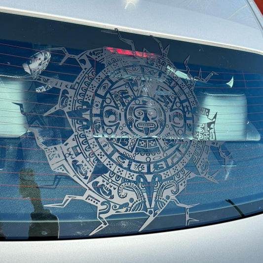 Aztec Sun Calendar Decal