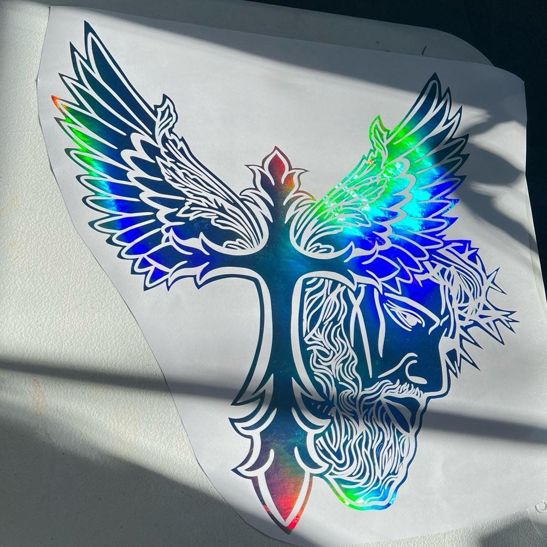 Jesus with Cross Decal