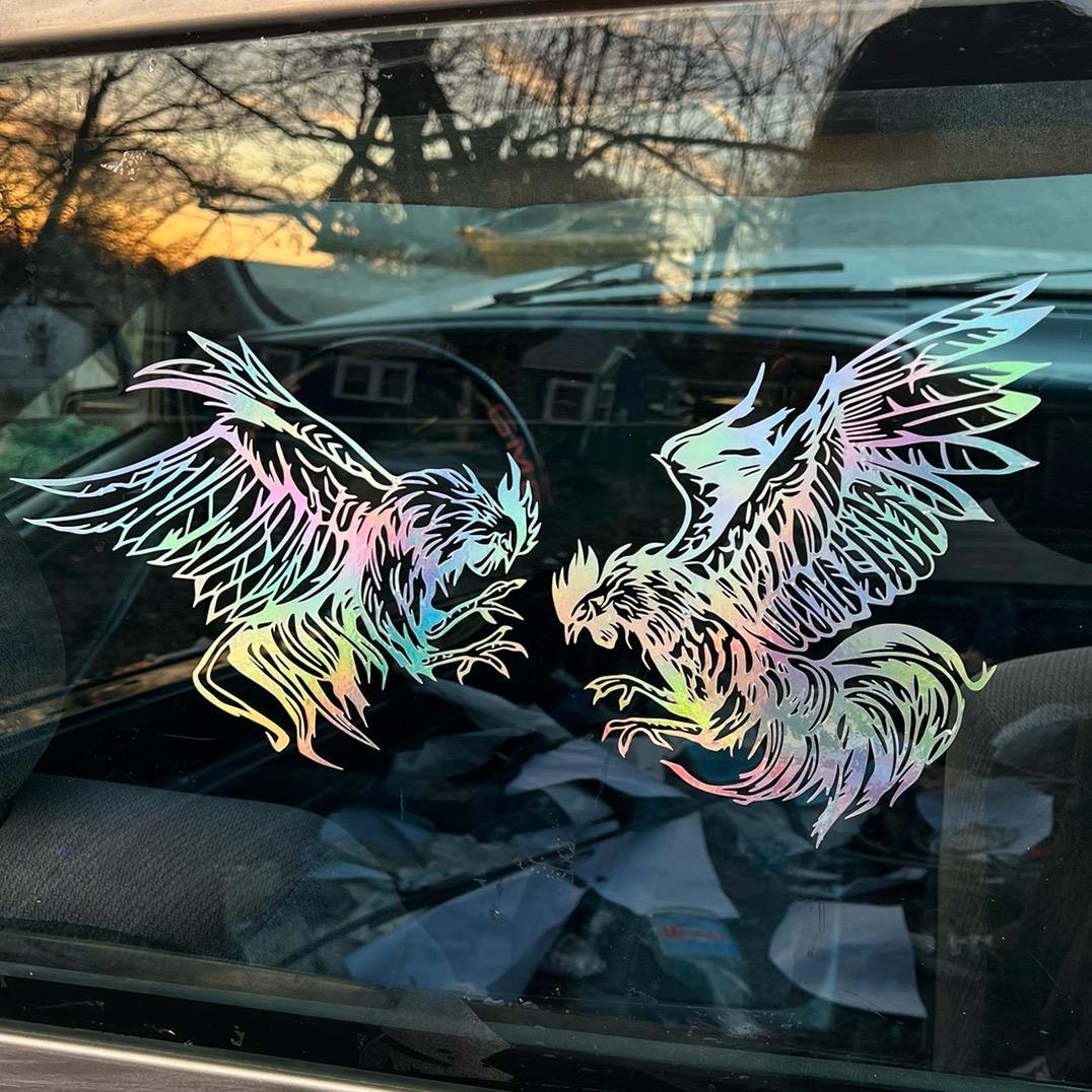 Fighting Roosters Decal Sticker