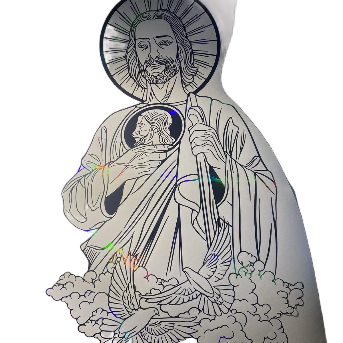 San Judas Tadeo Decal Sticker (Design for Light Color Cars)