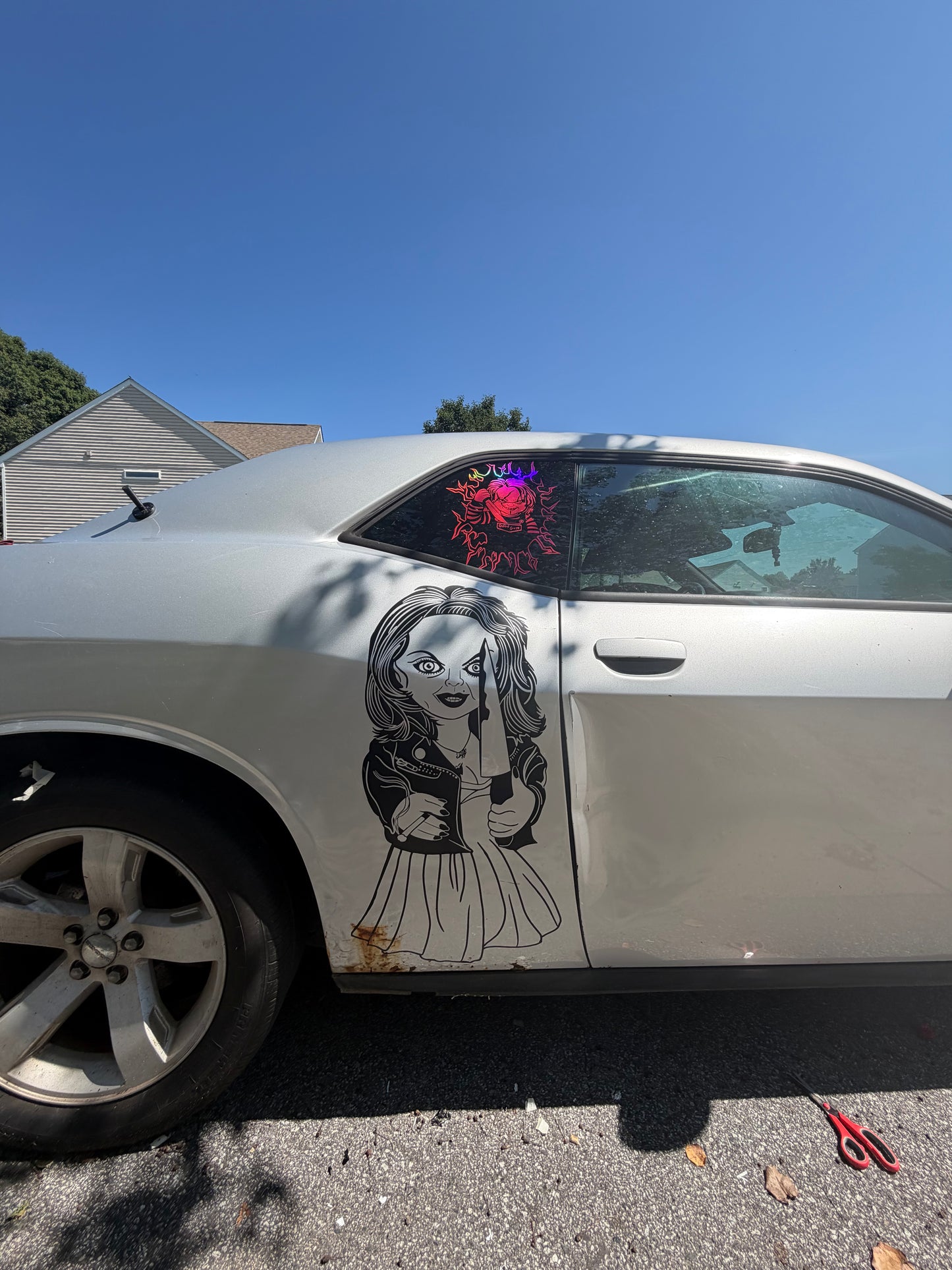 Tiffany Bride of Chucky Car Decal – Horror Movie Vinyl Sticker – Scary Truck Window Decal