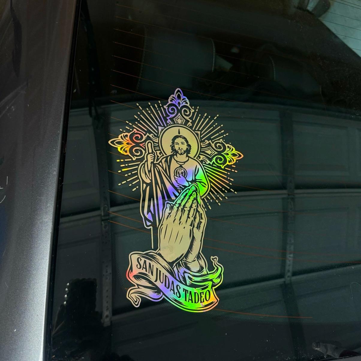 San Judas with praying hands Decal