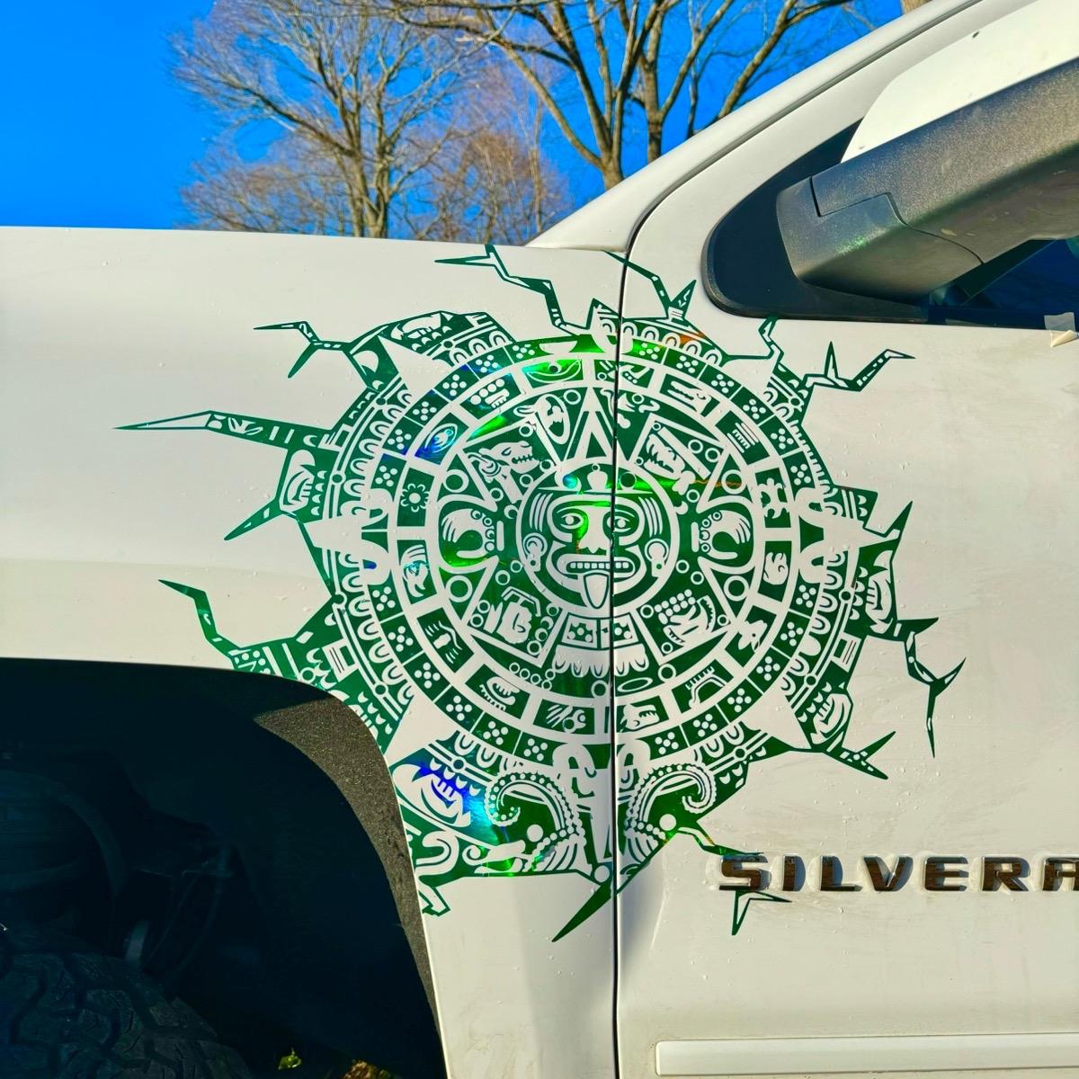 Aztec Sun Calendar Decal