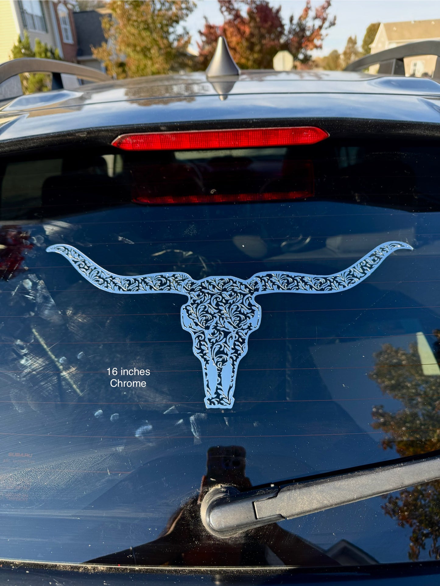 Leather tooled Longhorn Decal