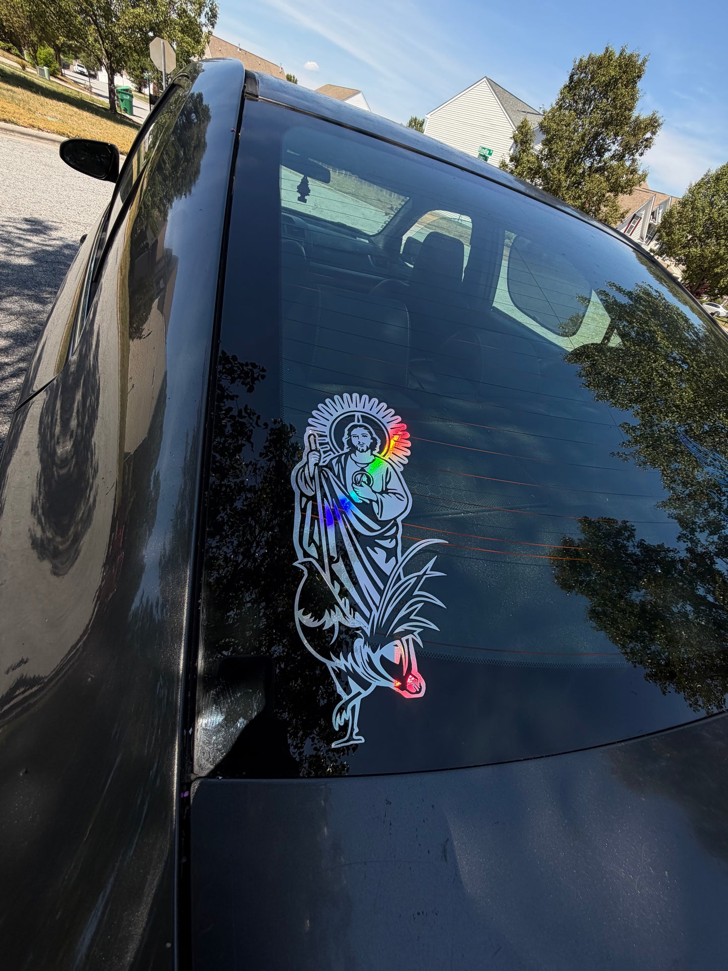 San Judas with Rooster Decal