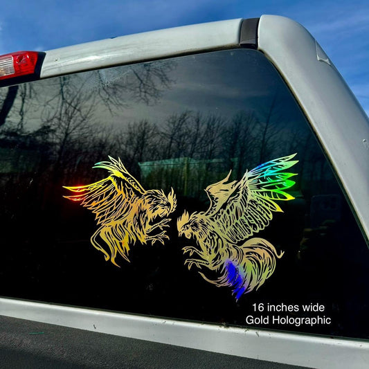 Fighting Roosters Decal Sticker