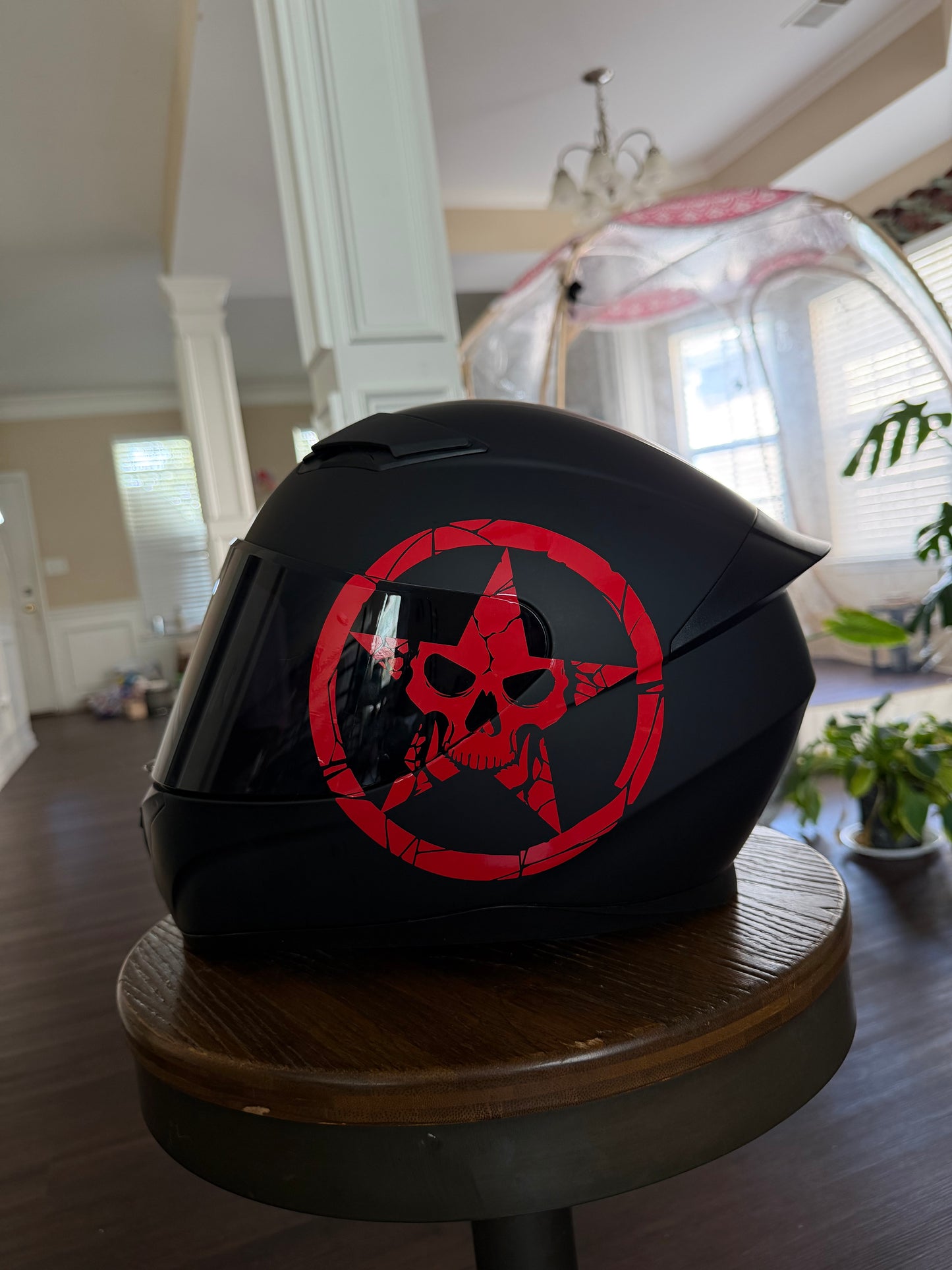 Skull in Star Badge Decal