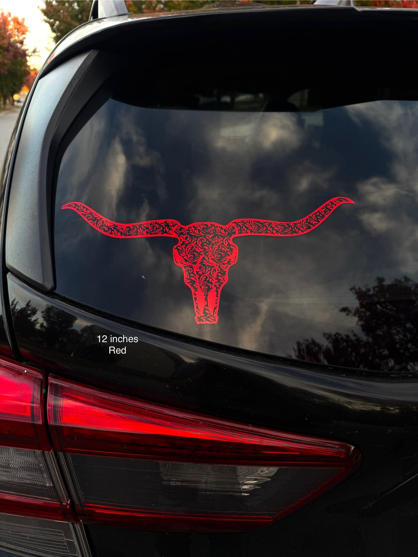 Leather tooled Longhorn Decal
