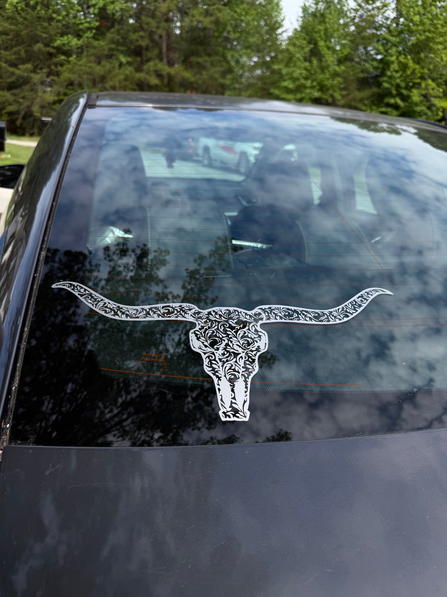 Leather tooled Longhorn Decal