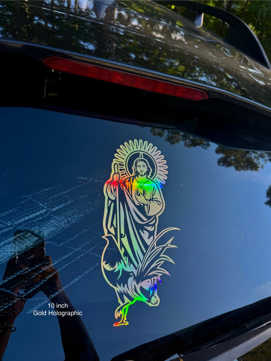 San Judas with Rooster Decal