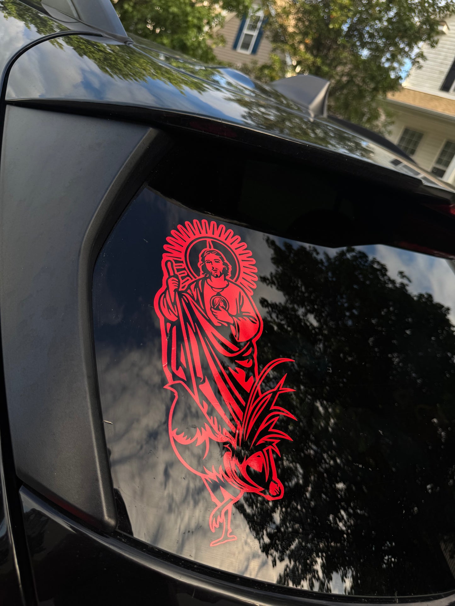 San Judas with Rooster Decal