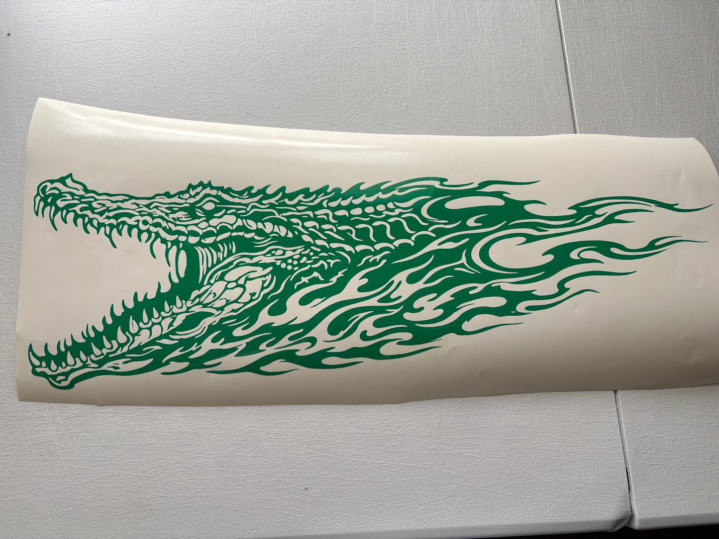 Crocodile with Flames Decal | Crocodile Flame Truck Vinyl Sticker | Aggressive Alligator Flame Car Decal for Trucks & SUVs |