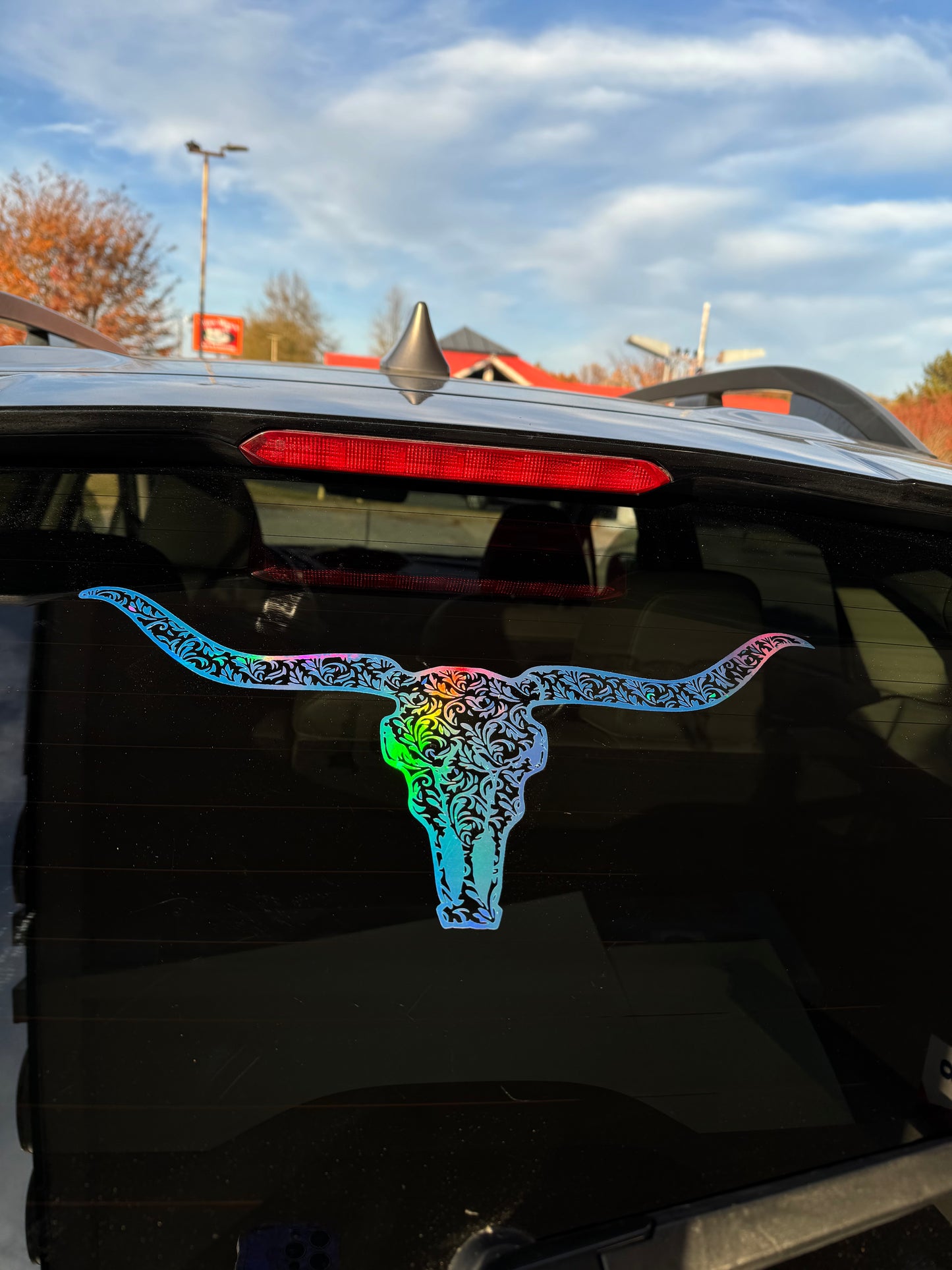 Leather tooled Longhorn Decal