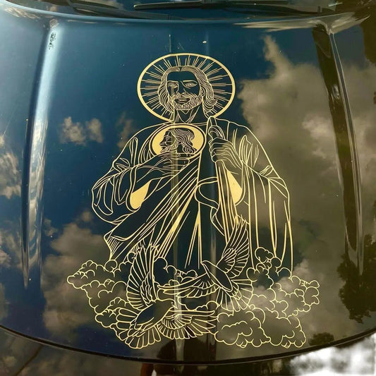 San Judas Tadeo Decal Sticker (Design for Light Color Cars)
