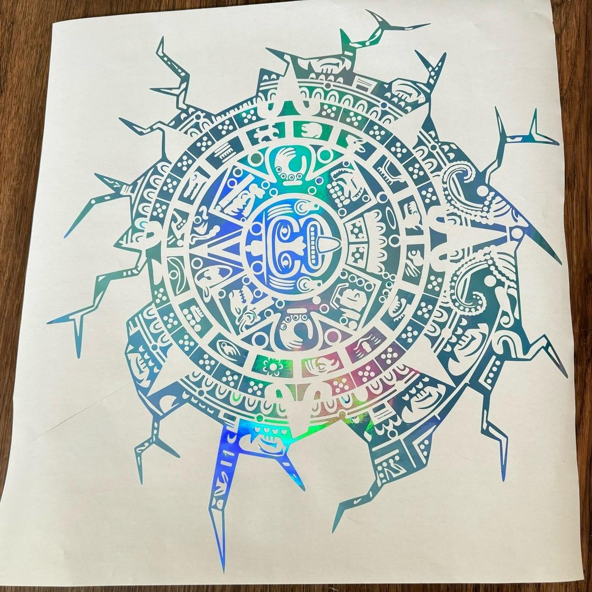 Aztec Sun Calendar Decal