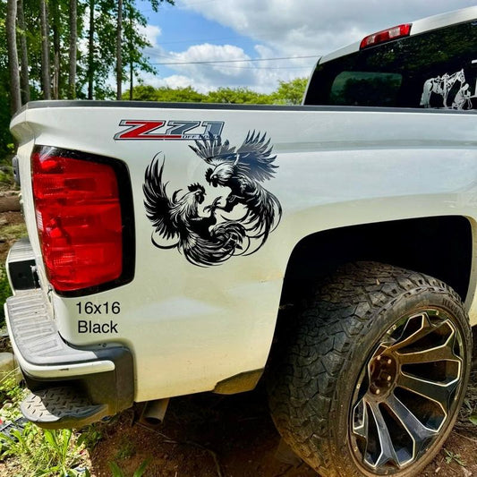 Roosters Fighting Decal