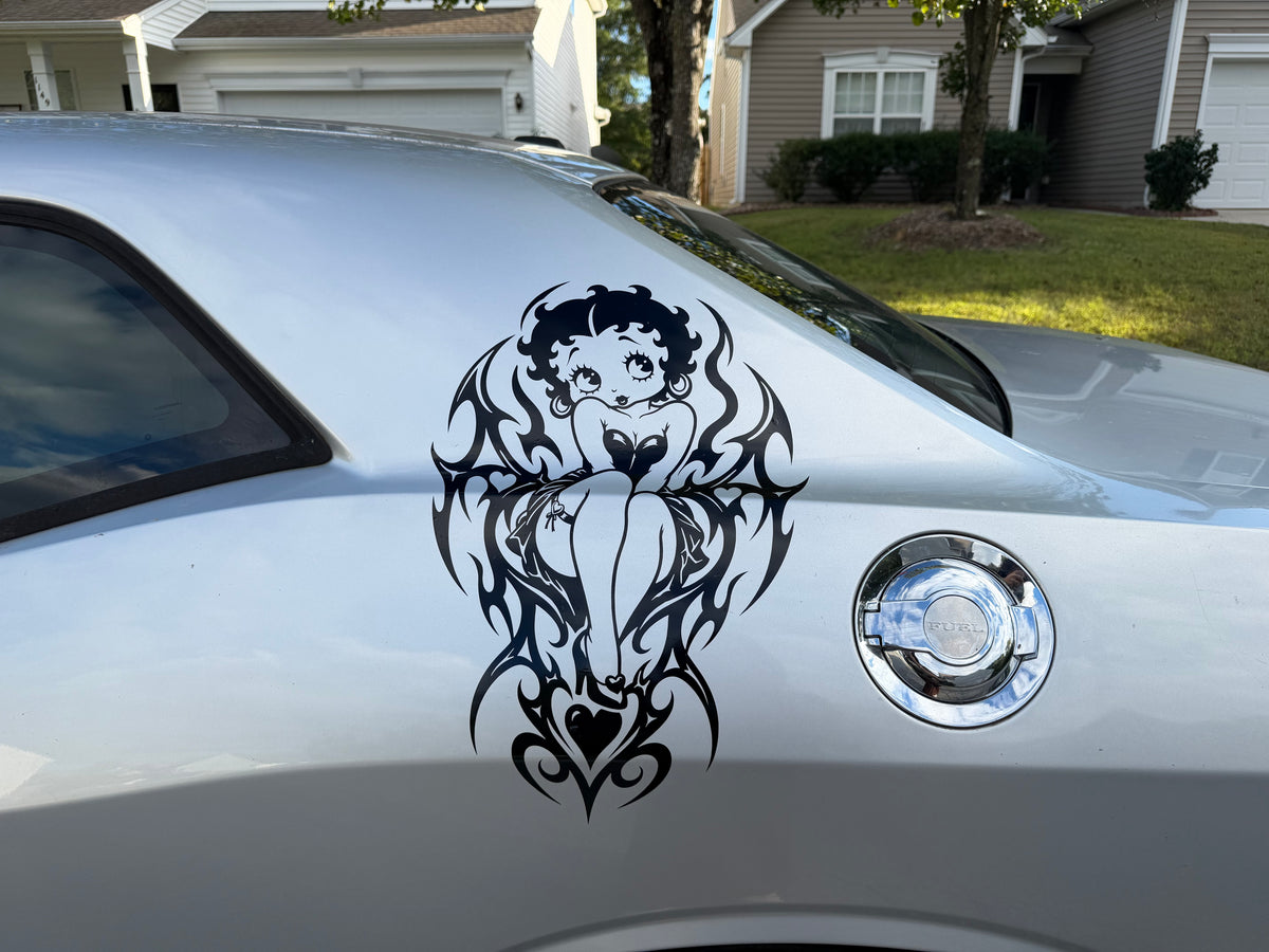 Girl with Pinstripes Decal
