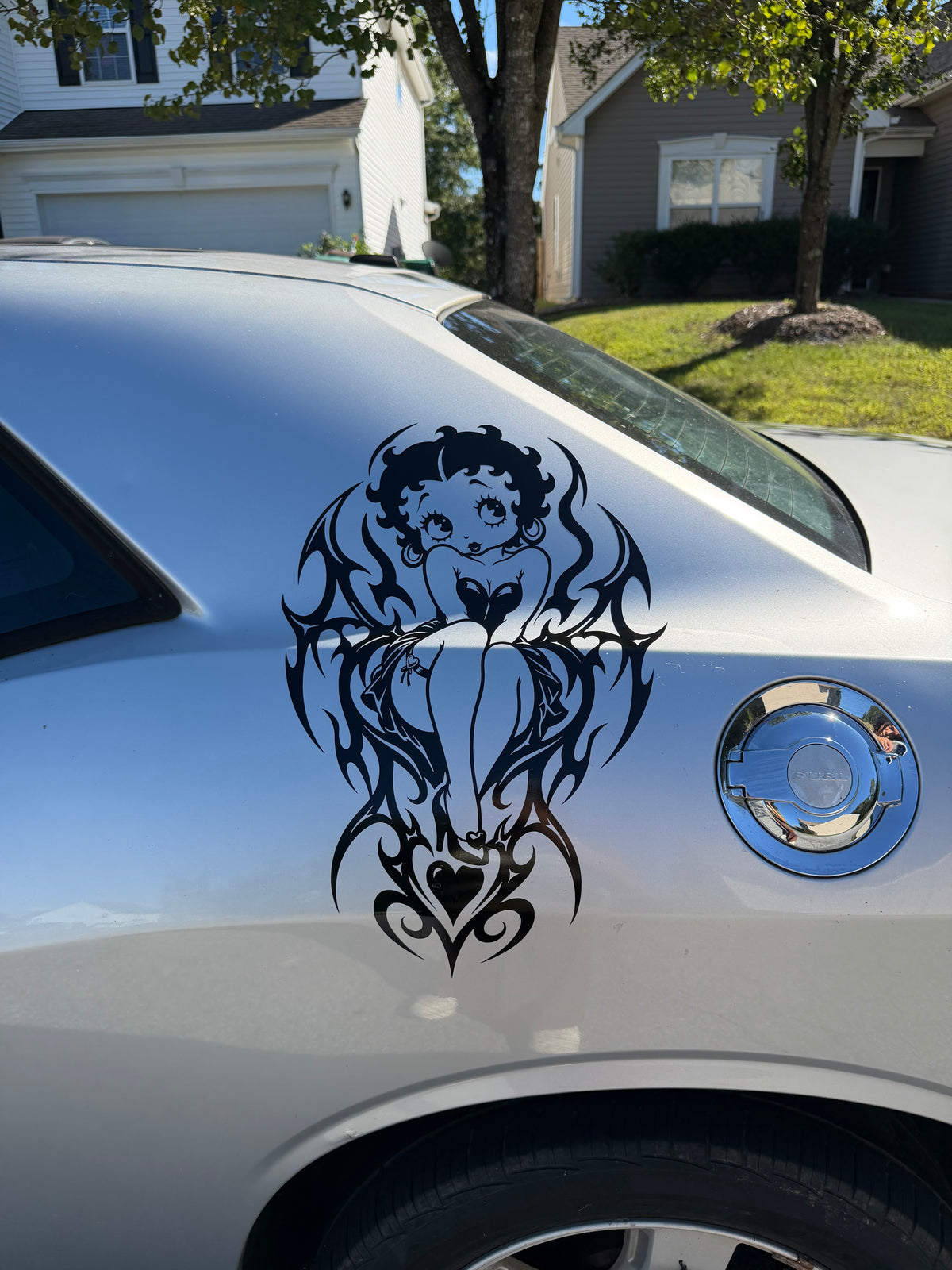 Girl with Pinstripes Decal