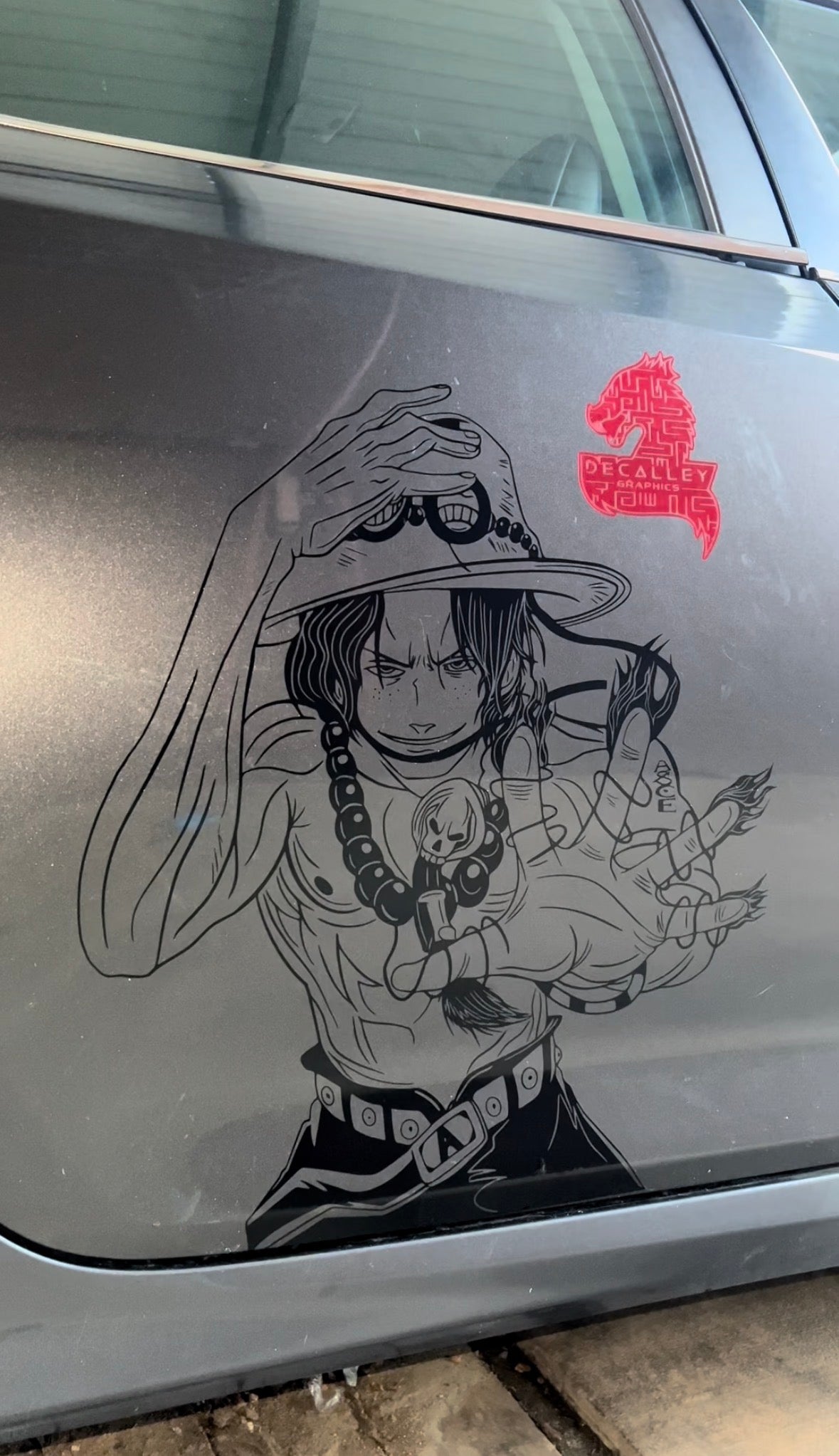 Portgas D. Ace One Piece Decal – Anime Truck & Car Window Vinyl Sticker – Fire Fist Ace Car Decal