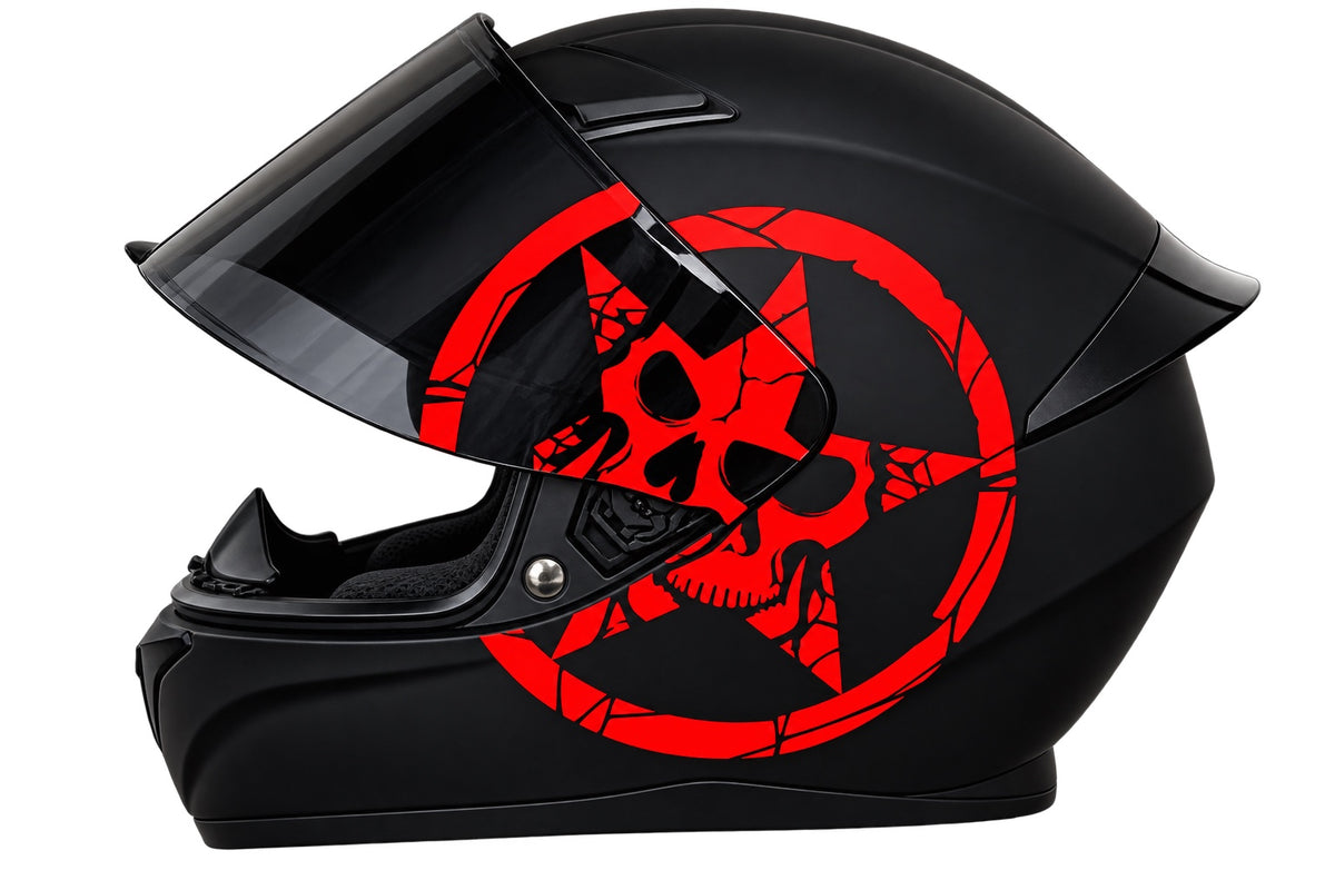 Skull with Star Badge Decal