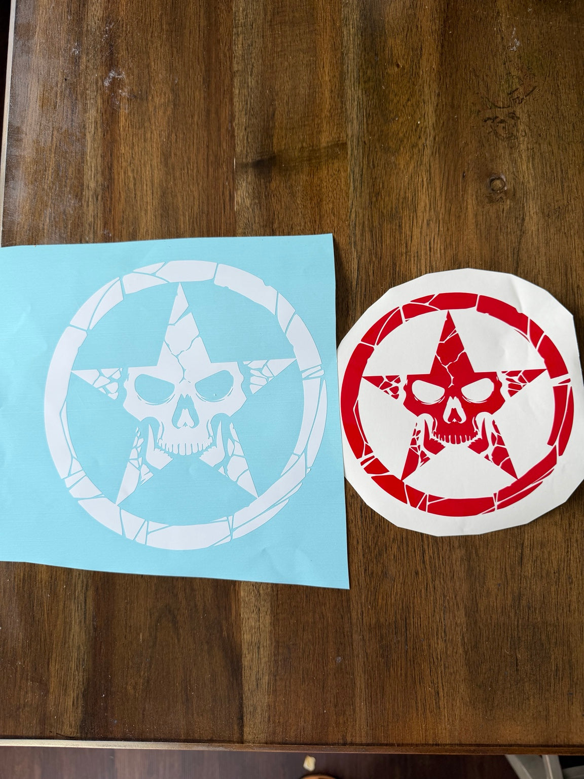 Skull with Star Badge Decal
