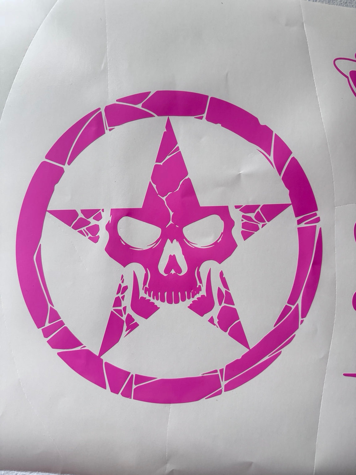 Skull with Star Badge Decal