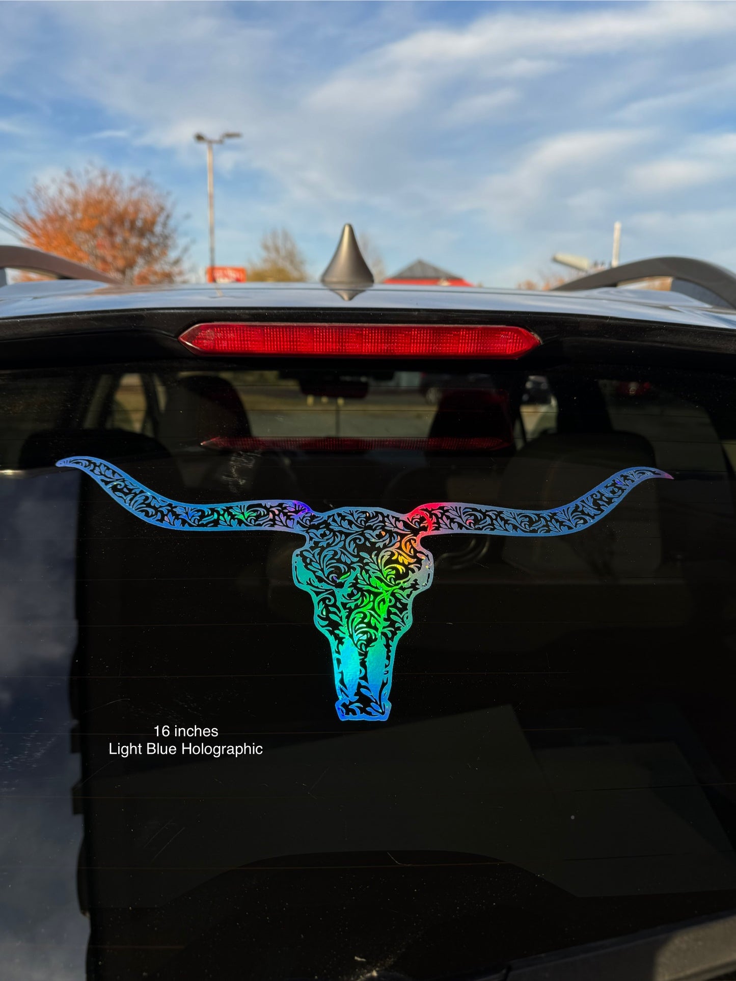 Leather tooled Longhorn Decal