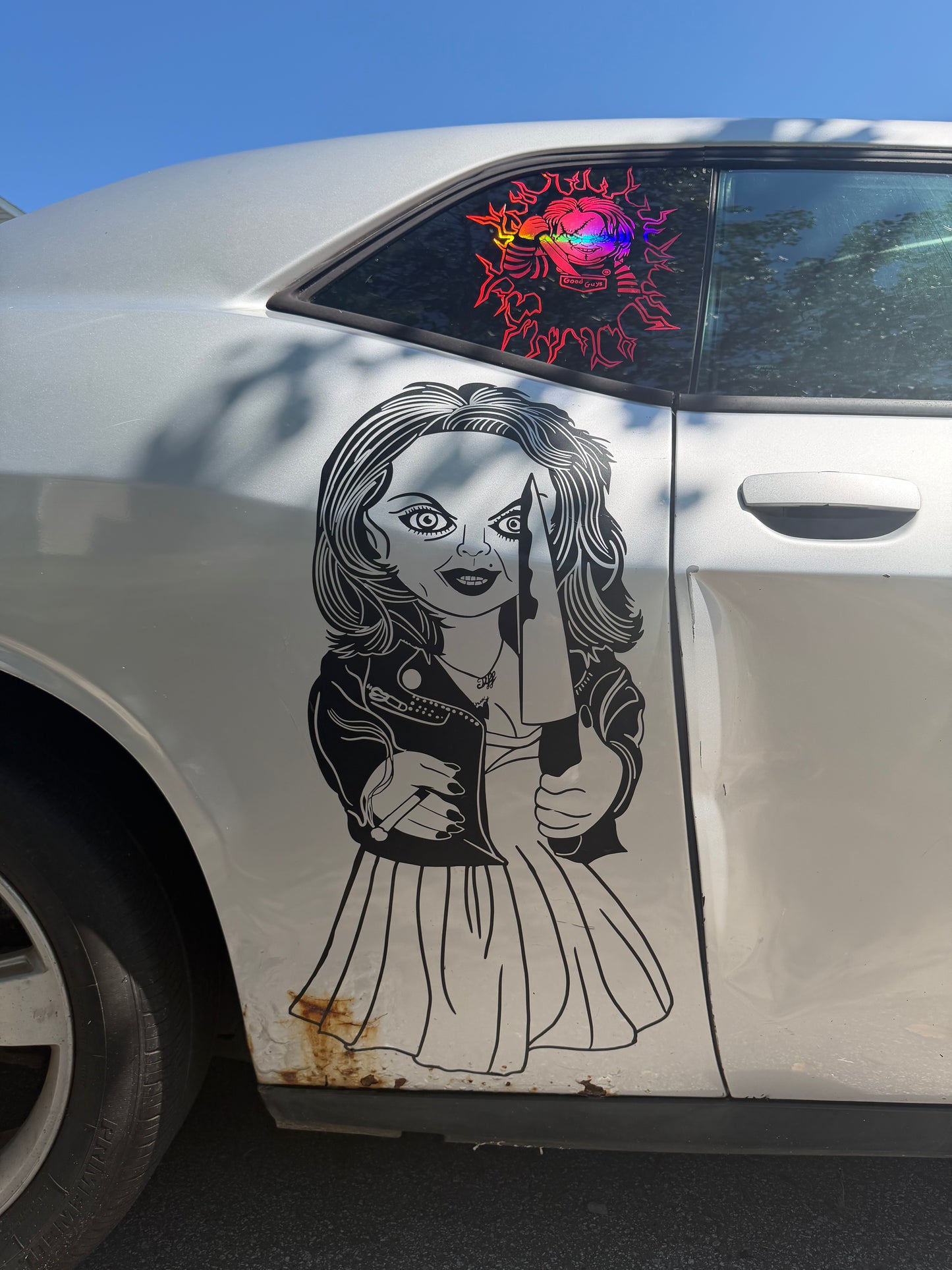 Tiffany Bride of Chucky Car Decal – Horror Movie Vinyl Sticker – Scary Truck Window Decal