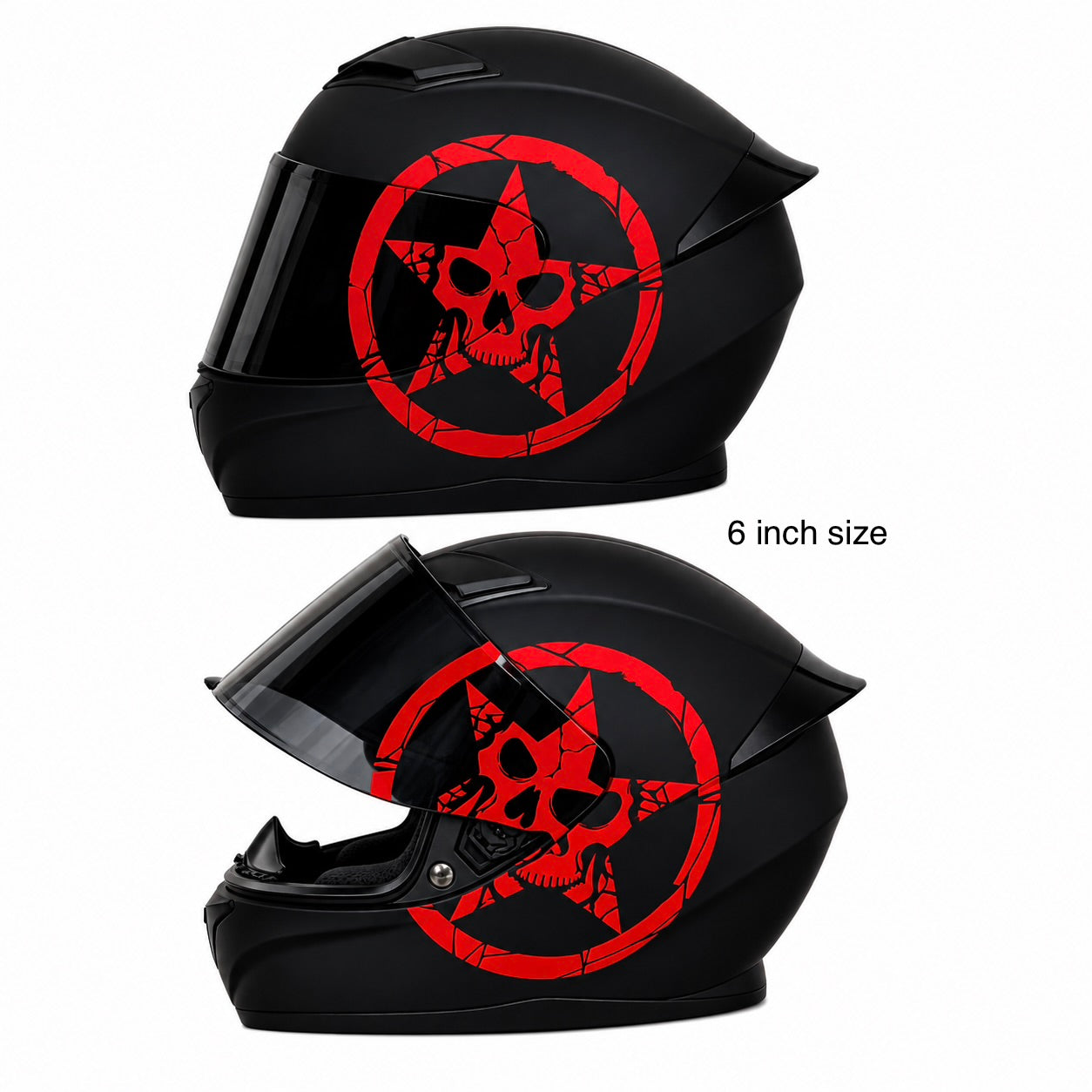 Skull in Star Badge Decal