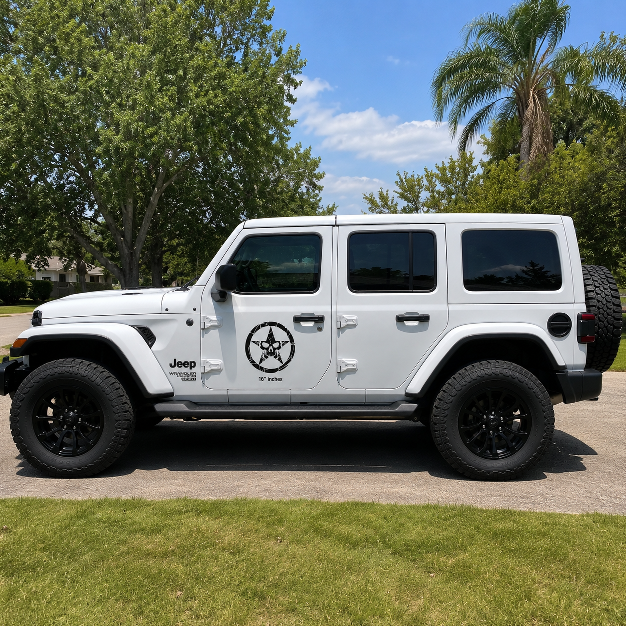 Skull in Star Badge Decal
