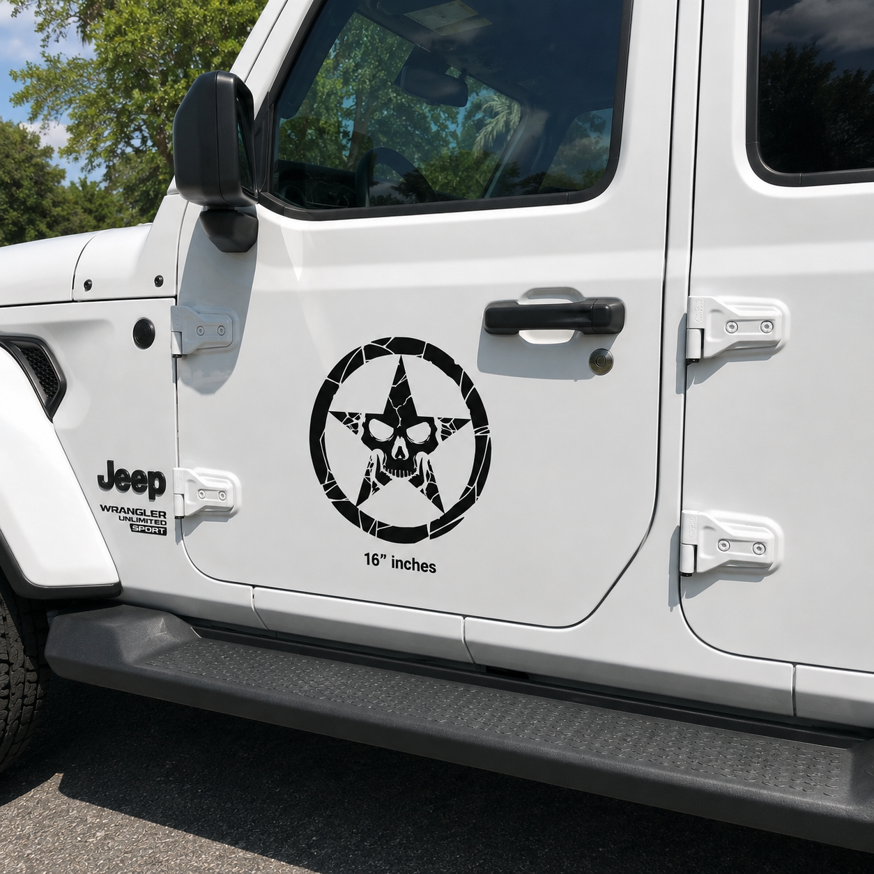 Skull in Star Badge Decal