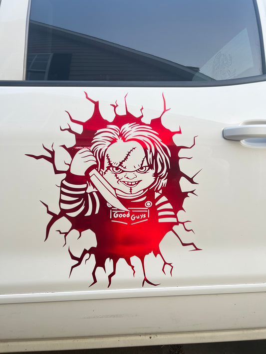 Chucky Vinyl Sticker- Halloween Car Decor