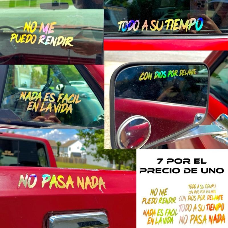 DECAL BUNDLE Dios Por Delante | No Me Puedo Rendir | Todo A Su Tiempo | Nada Es Facil En La Vida | Decals Car Stickers Trucks Calcomanías
