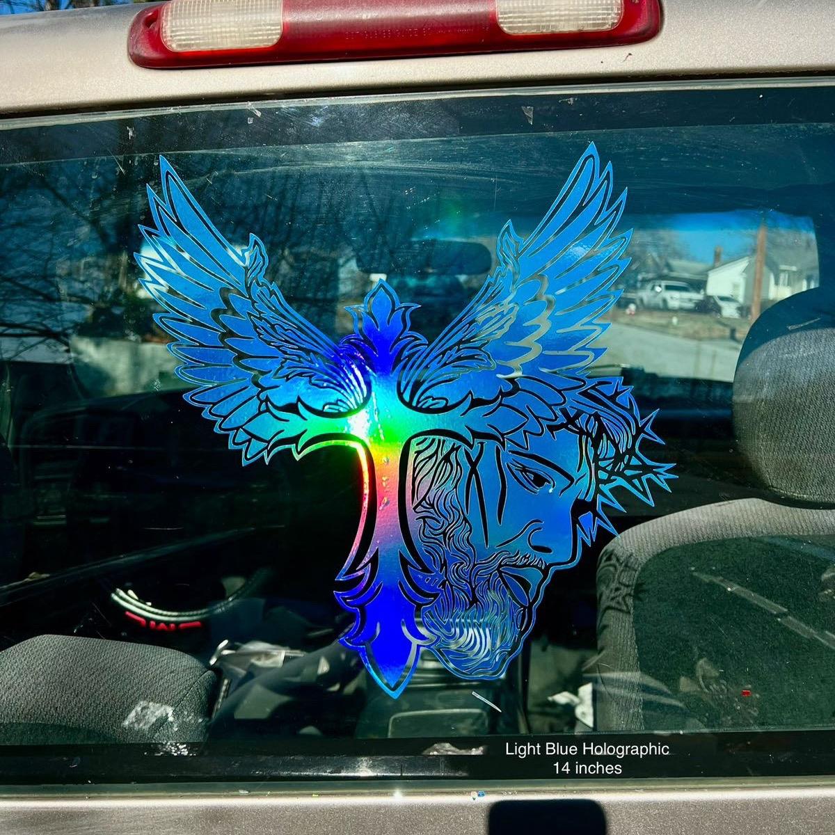Jesus with Cross Decal