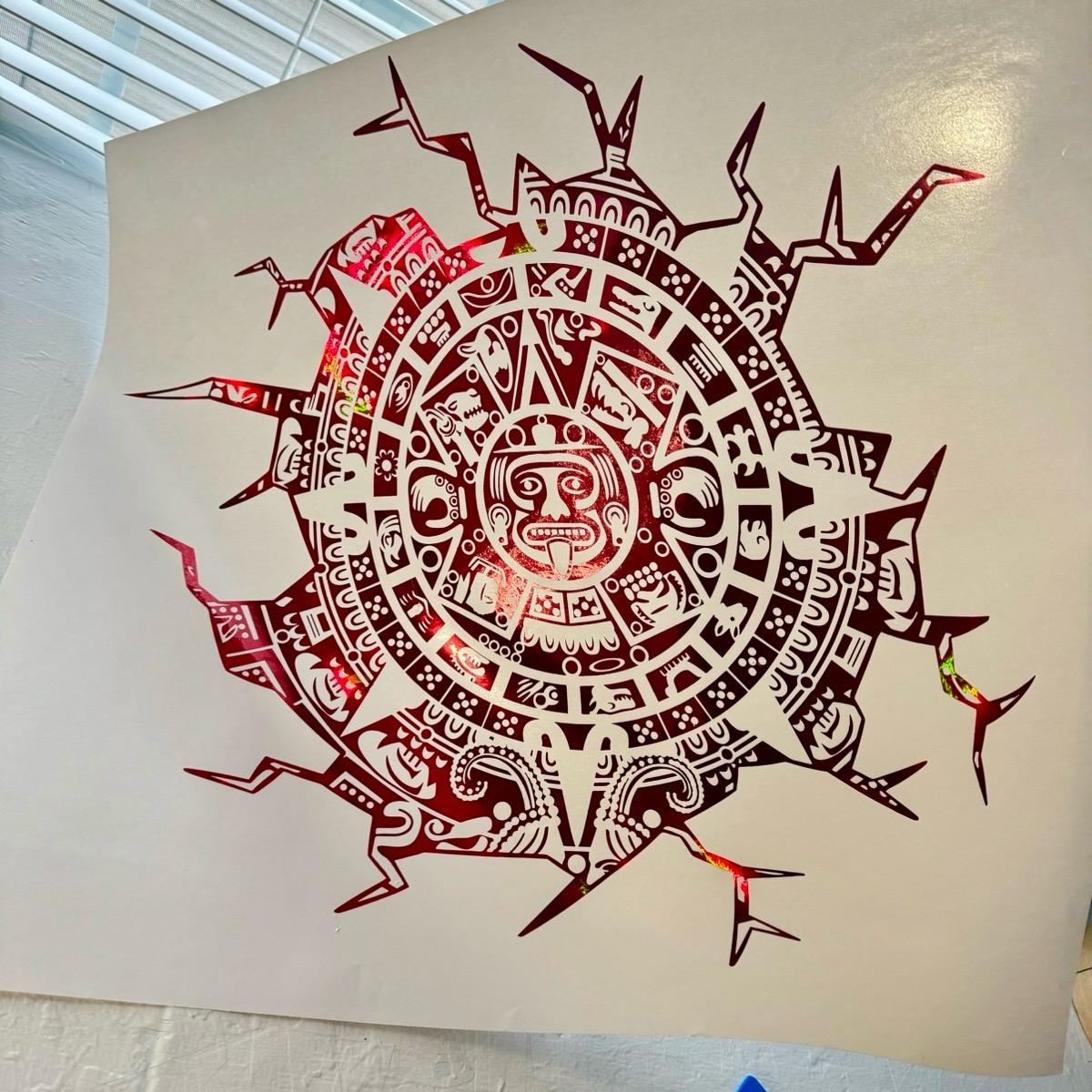 Aztec Sun Calendar Decal