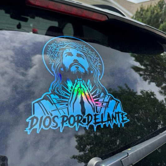 Dios Por Delante Praying Decal